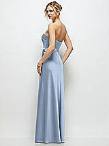 Rear View Thumbnail - Cloudy Strapless A-Line Stretch Satin Maxi Dress