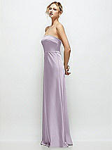 Side View Thumbnail - Lilac Haze Strapless A-Line Stretch Satin Maxi Dress