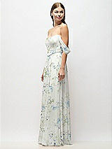 Side View Thumbnail - Bleu Garden Off-the-Shoulder Basque Corset Floral Chiffon Maxi Dress