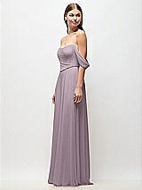 Side View Thumbnail - Lilac Dusk Off-the-Shoulder Basque Corset Chiffon Maxi Dress