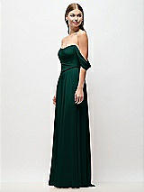 Side View Thumbnail - Evergreen Off-the-Shoulder Basque Corset Chiffon Maxi Dress