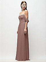 Side View Thumbnail - Sienna Off-the-Shoulder Basque Corset Chiffon Maxi Dress