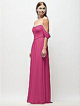 Side View Thumbnail - Tea Rose Off-the-Shoulder Basque Corset Chiffon Maxi Dress