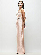 Side View Thumbnail - Cameo Strapless Asymmetrical Draped Satin Column Maxi Dress
