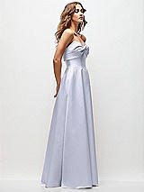 Side View Thumbnail - Silver Dove Strapless Twist Cuff Neck Satin Maxi Dress with Basque-Waist & Full Skirt