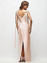 Rear View Thumbnail - Cameo Bateau Neck Satin Column Maxi Dress with Exaggerated Tail Bow Straps
