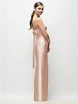 Front View Thumbnail - Cameo Strapless Cuff Satin Maxi Dress with Column Skirt & Back Bow 