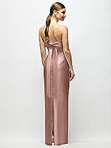 Side View Thumbnail - Neu Nude Strapless Cuff Satin Maxi Dress with Column Skirt & Back Bow 