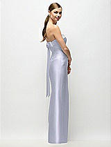 Front View Thumbnail - Silver Dove Strapless Cuff Satin Maxi Dress with Column Skirt & Back Bow 
