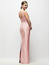 Rear View Thumbnail - Rose Scoop Neck Satin Column Maxi Dress