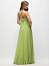 Side View Thumbnail - Mojito Empire Waist Chiffon Halter Maxi Dress with Convertible Spaghetti Straps