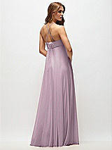 Side View Thumbnail - Suede Rose Empire Waist Chiffon Halter Maxi Dress with Convertible Spaghetti Straps