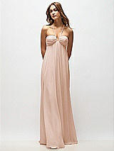 Rear View Thumbnail - Cameo Empire Waist Chiffon Halter Maxi Dress with Convertible Spaghetti Straps