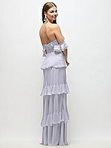 Side View Thumbnail - Silver Dove Off-the-Shoulder Cowl Chiffon Tiered Ruffle Maxi Dress with Convertible Ruffle Straps