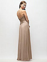 Rear View Thumbnail - Topaz Strapless Chiffon Maxi Dress with Asymmetrical Ruched Drop Waist