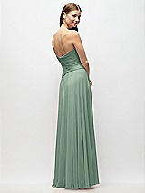 Rear View Thumbnail - Seagrass Strapless Chiffon Maxi Dress with Asymmetrical Ruched Drop Waist