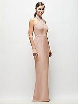 Side View Thumbnail - Cameo Criss-Cross Halter Open-Back Crepe Column Maxi Dress