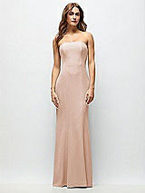 Front View Thumbnail - Cameo Strapless Fit and Flare Crepe Maxi Dress