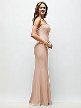 Side View Thumbnail - Cameo Strapless Fit and Flare Crepe Maxi Dress