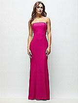 Front View Thumbnail - Think Pink Strapless Fit and Flare Crepe Maxi Dress