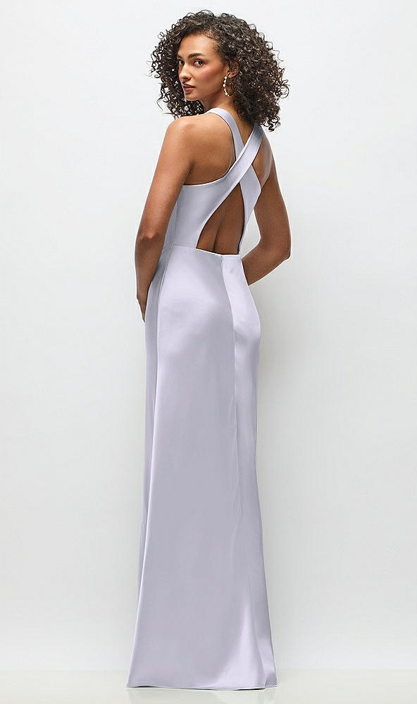 Back View - Silver Dove Cowl Neck Criss-Cross Back Satin Maxi Dress