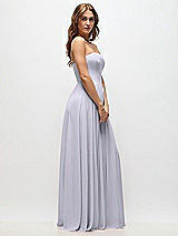 Side View Thumbnail - Silver Dove Strapless Basque Drop Waist Chiffon Maxi Dress with Shirred Skirt 