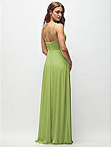Rear View Thumbnail - Mojito Wrap Bodice Chiffon Maxi Dress with Adjustable Spaghetti Straps