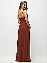 Rear View Thumbnail - Auburn Moon Wrap Bodice Chiffon Maxi Dress with Adjustable Spaghetti Straps
