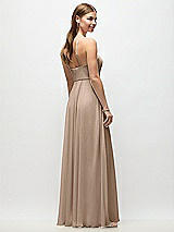 Rear View Thumbnail - Topaz High-Neck Halter Chiffon Maxi Dress with Adjustable Spaghetti Straps