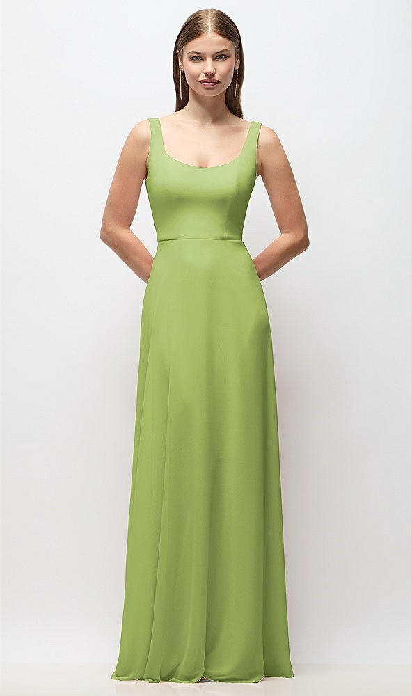 Front View - Mojito Scoop Neck Tank Strap Chiffon Maxi Dress