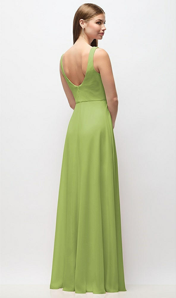 Back View - Mojito Scoop Neck Tank Strap Chiffon Maxi Dress
