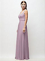 Side View Thumbnail - Suede Rose Scoop Neck Tank Strap Chiffon Maxi Dress