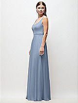 Side View Thumbnail - Cloudy Scoop Neck Tank Strap Chiffon Maxi Dress