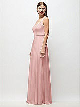Side View Thumbnail - Rose Scoop Neck Tank Strap Chiffon Maxi Dress