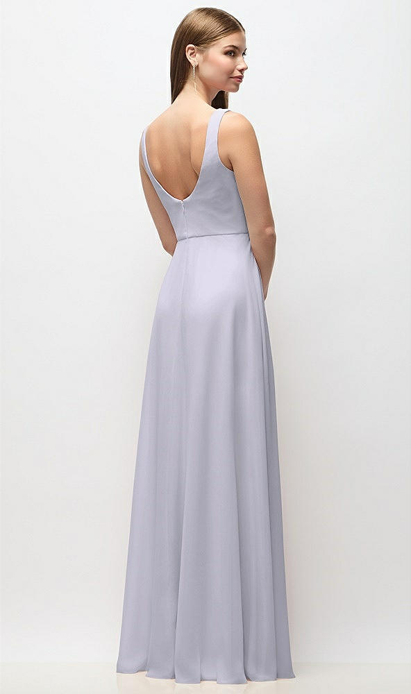Back View - Silver Dove Scoop Neck Tank Strap Chiffon Maxi Dress