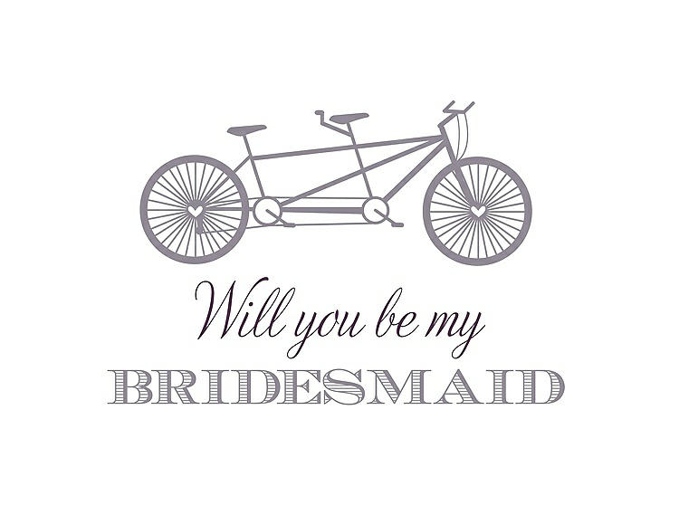 Front View - Shadow & Aubergine Will You Be My Bridesmaid Card - Bike
