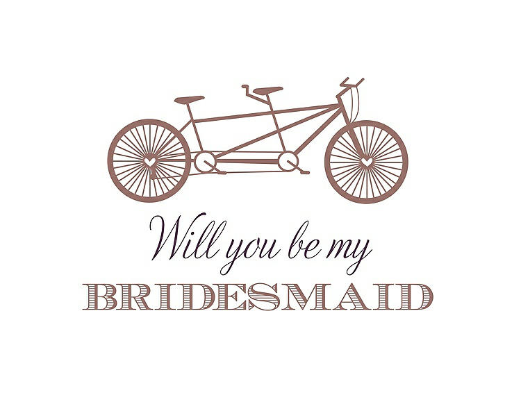 Front View - Toffee & Aubergine Will You Be My Bridesmaid Card - Bike