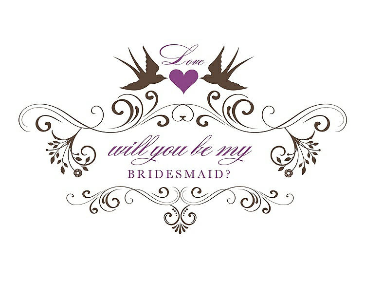 Front View - Latte & Orchid Will You Be My Bridesmaid Card - Classic