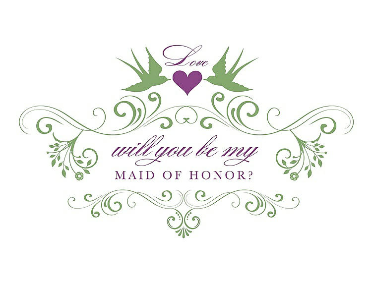 Front View - Appletini & Orchid Will You Be My Maid of Honor Card - Classic
