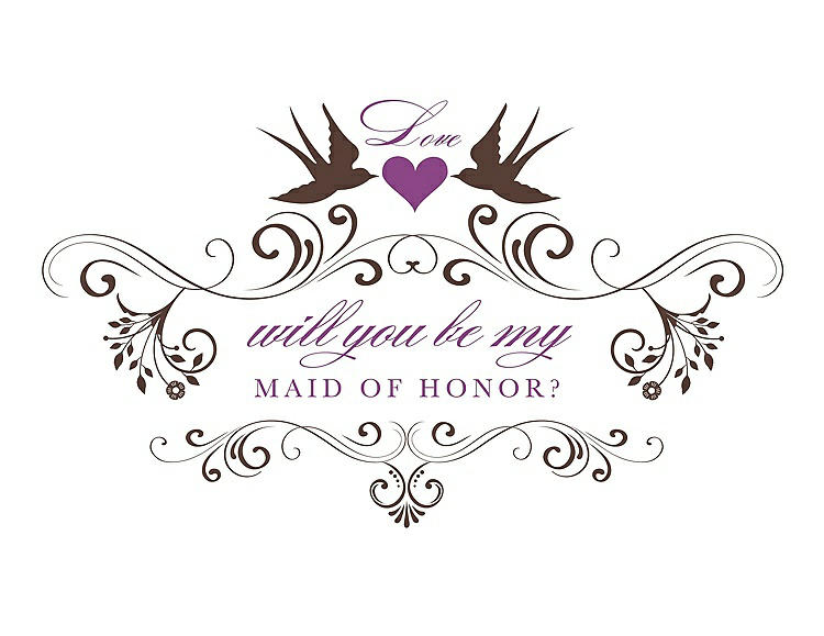 Front View - Brownie & Orchid Will You Be My Maid of Honor Card - Classic