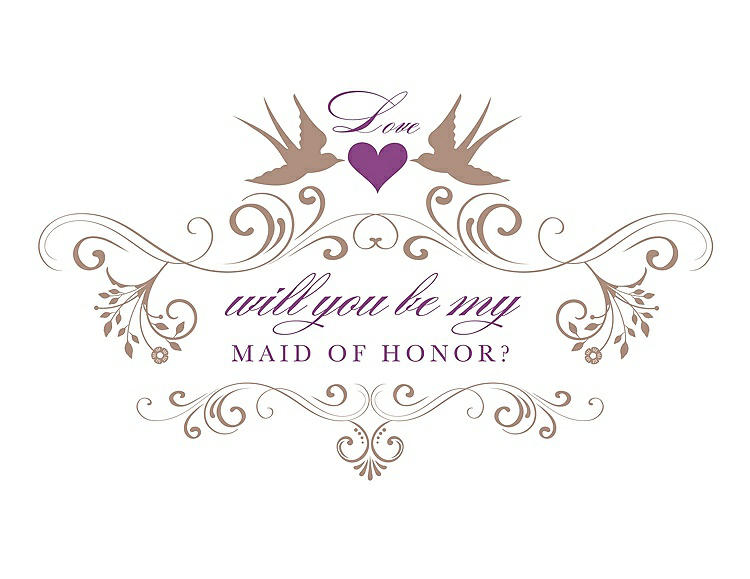 Front View - Cappuccino & Orchid Will You Be My Maid of Honor Card - Classic