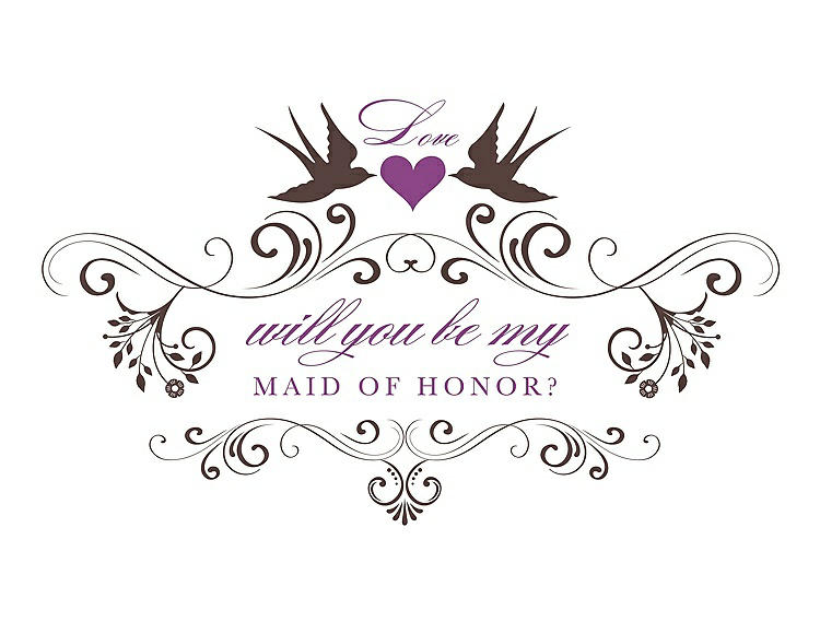Front View - Drift Wood & Orchid Will You Be My Maid of Honor Card - Classic