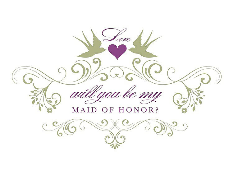 Front View - Mint & Orchid Will You Be My Maid of Honor Card - Classic