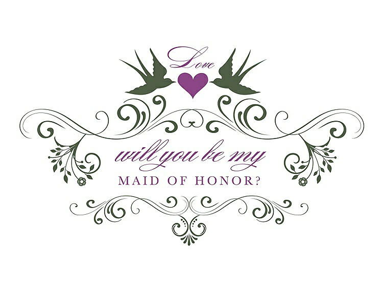 Front View - Moss & Orchid Will You Be My Maid of Honor Card - Classic