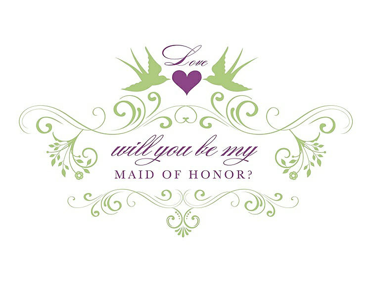 Front View - Pistachio & Orchid Will You Be My Maid of Honor Card - Classic