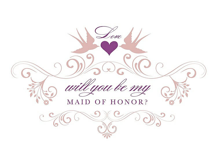 Front View - Rose & Orchid Will You Be My Maid of Honor Card - Classic