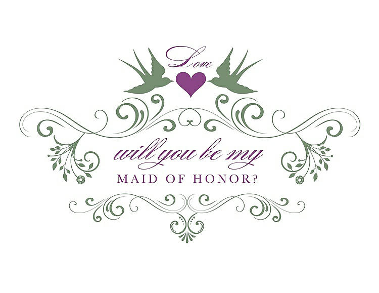 Front View - Sage & Orchid Will You Be My Maid of Honor Card - Classic