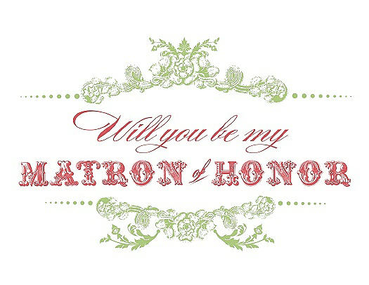 Will You Be My Matron of Honor Card - Vintage