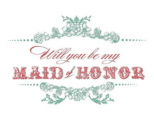 Will You Be My Maid of Honor Card - Vintage