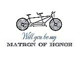 Front View Thumbnail - Navy Blue & Cornflower Will You Be My Matron of Honor Card - Bike